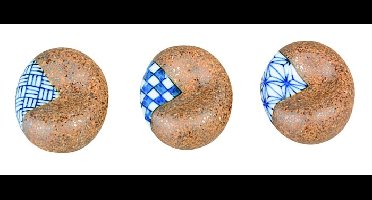 Eetstokjes Onderzetter Blauw/Wit Keramiek - 5,3 x 1,8cm