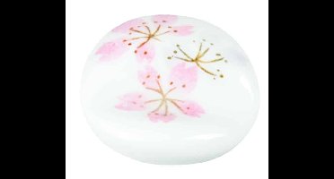 Wit/Roze Eetstokjes Onderzetter - Keramiek - 5cm