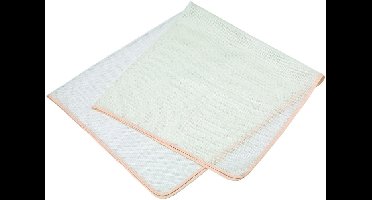 Polyester Rijst Kooknet - Wit met Beige Rand - 100 x 100cm