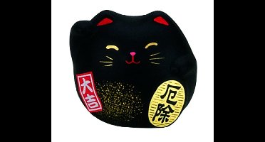 Zwarte Lucky Cat Figuur - The Oriental Shop - 5.5cm