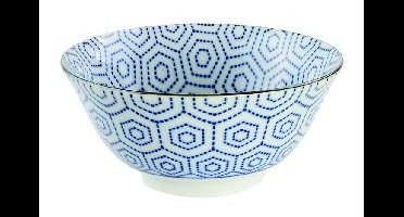 Blauw/Witte Keramische Kom - Mixed Bowls - 500ml - 14.8 x 6.8cm