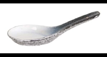 Aziatische Soeplepel - Tajimi - Grijs-Wit Marmer Effect - 13.5cm