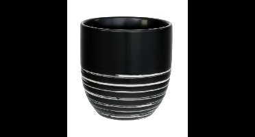 Zwart-witte theekop - Black Maru - 250ml 8x8cm