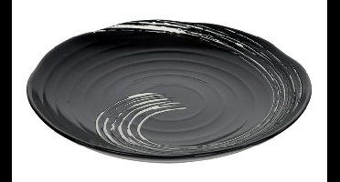 Porseleinen Bord Zwart/Wit - Black Maru - 27 x 3.5 cm