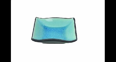 Vierkant Bord - Glassy Turquoise - 9 x 9cm