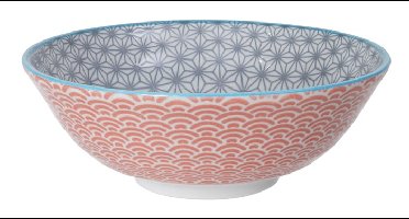 Noodlekom Tokyo Design Studio - Star Wave - 1000ml Grijs/Rood - 21 x 7.8cm