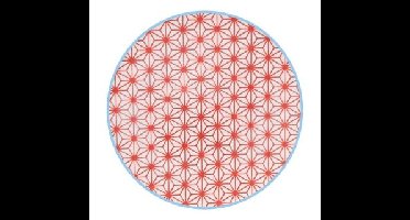 Gebaksbord met Rood Lichtblauw Design - Tokyo Design Studio - Star Wave - 16x2cm