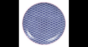 Ontbijtbord Star Wave - Tokyo Design Studio - Donkerblauw/Roze - 20.6x2.2cm
