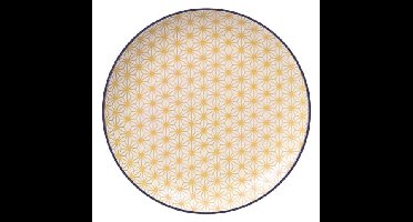 Dinerbord Star Wave - Tokyo Design Studio - Geel/Donkerblauw - 25.7x3cm