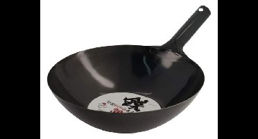 IJzeren Wok - Tokyo Design Studio - Plat IH Bodem - 30 cm