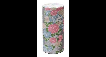 Roestvrij stalen Theeblik - Tokyo Design Studio - Zilver Bloemen - 7.4x15.5cm 200gr