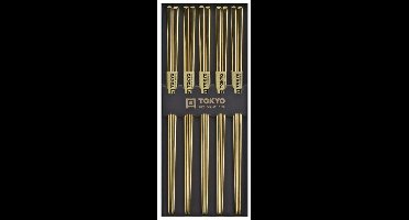 RVS Eetstokjes Giftbox - Tokyo Design Studio - Goud - 5 paar