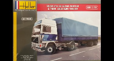 Heller 1/32 Volvo F12-20 Globe Trotter & Twin-Axle Semi Trailer