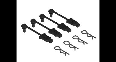 Body Clip Retainers 1/10 Scale Black 4pcs (AR390165)
