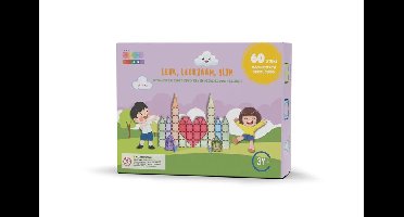 Gladi Magnetisch Speelgoed - Pastel - Magnetic Tiles - 60 stuks