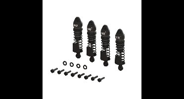 Arrma - Aluminum Shock Set, 58mm Length, 2000 cSt Oil (4) (gun metal) for GROM (ARA-1560)