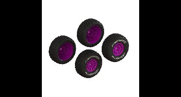 Arrma - Dboots fortress tire set glued (purple) (2 pairs)