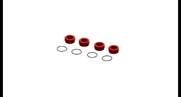 Arrma - Aluminum Front Hub Nut (Red) (4Pcs Inc, O-Rings) (ARA320467)