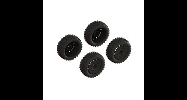 Arrma - dBoots '2-HO' Tire Set Glued (Black) (2 Pairs): Typhon Grom (ARA550114)