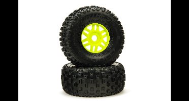 Arrma - DBoots Fortress Tire Set Glued (Green) (2Pcs) (ARA550068)