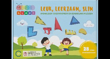 Gladi Magnetisch Speelgoed - Uitbreidingsset - Magnetic Tiles - 28 stuks