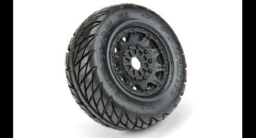 Proline Street Fighter SC 2.2"/3.0" M2 mounted banden op Raid Black velgen 17 mm hex