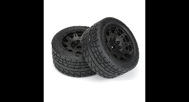 Proline 1/6 Menace HP BELTED Fr/Rr 5.7" MT Tires Mounted 24mm Blk Raid (2) - X-Maxx/Kraton 8S