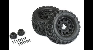 Proline Badlands MX38 3.8" Set Banden (2 Stuks) Op Rapid 8x32 Verwijderbare Hex Velgen (PL10127-10)