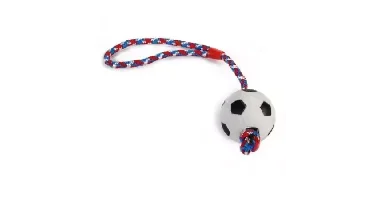 Beeztees rubber sponzenbal koord L30cm