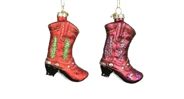 Decoris glas cowboylaars - assortiment