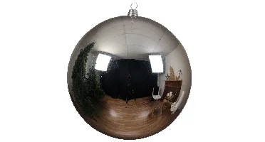 Decoris grote kerstbal plastic 25cm glans zilver