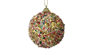 Decoris Kerstbal foam 8cm multi