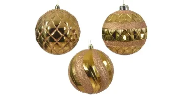 Decoris kerstbal plastic d12cm lichtgoud - assortiment