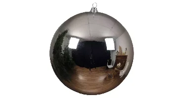 Decoris kerstbal Plastic zilver glans 14cm