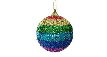 Decoris Kerstballen foam regenboog glitters 8cm