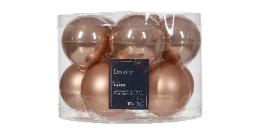 Decoris kerstballen glas 10st roze 6cm