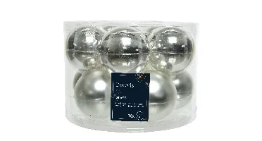 Decoris kerstballen Glas 10st zilver 6cm
