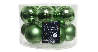 Decoris kerstballen glas 12st dennengroen 5cm