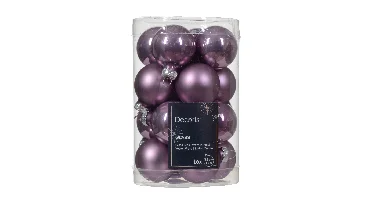 Decoris kerstballen glas 16st lila 3,5cm