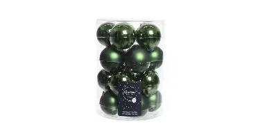 Decoris kerstballen glas 20st Dennengroen 6cm