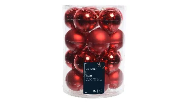 Decoris kerstballen Glas 20st Kerstrood 6cm