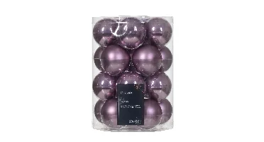 Decoris kerstballen glas 20st Lila 6cm