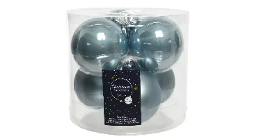Decoris kerstballen glas 6st blauw 8cm