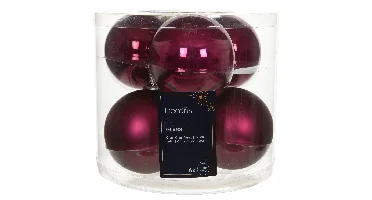 Decoris kerstballen Glas 6st granaatappel 8cm