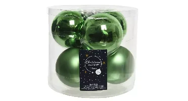 Decoris kerstballen glas 6st groen 8cm