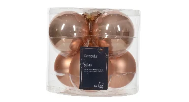 Decoris kerstballen glas 6st roze 8cm