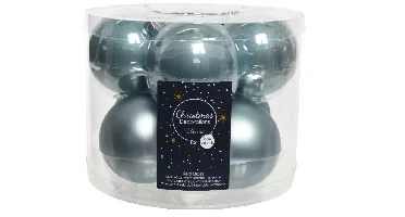 Decoris kerstballen glas 8st blauw 7cm