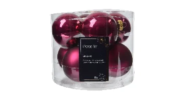 Decoris kerstballen glas 8st granaatappel 7cm