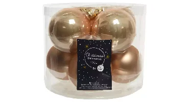 Decoris kerstballen glas 8st toffel 7cm