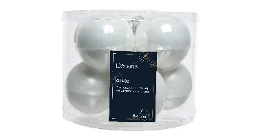 Decoris kerstballen Glas 8st winterwit 7cm